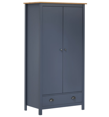 Klædeskab med 2 låger Hill 89x50x170 cm massivt fyrretræ
